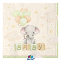 Tovagliolo di Carta 33x33cm Elefantino "Baby Elephant" 16pz Baby Shower