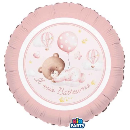Palloncino in Foil 18" Battesimo Orsetto Rosa "Baby Bear" Battesimo Baby Bear Rosa