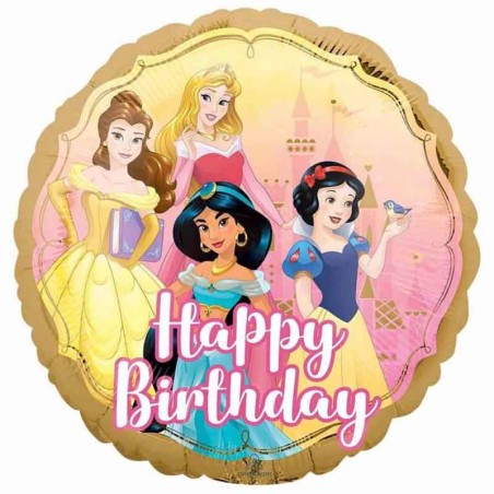 Palloncino in Foil 18" Happy Birthday Principesse Disney "Once Upon A Time" Principesse Disney