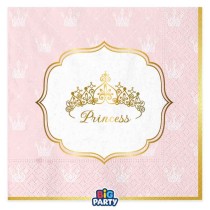 Tovagliolo di Carta 33x33cm Principessa Rosa 16pz Nascita Principessa