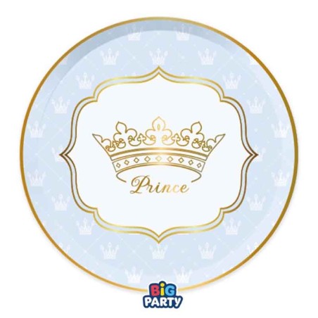 Piatto di Carta 18cm Principe Celeste 6pz Nascita Principe