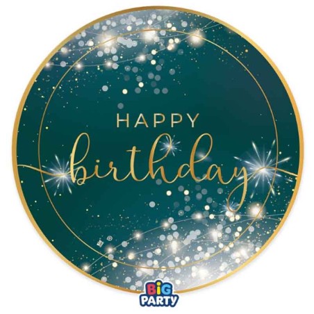 Piatto di Carta 24cm Happy Birthday Glamour 6pz Happy Birthday Glamour