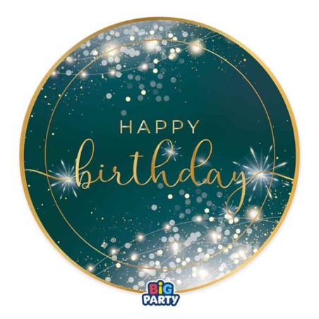 Piatto di Carta 18cm Happy Birthday Glamour 6pz Happy Birthday Glamour