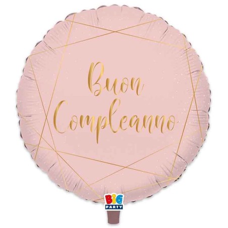 Palloncino in Foil 18" Buon Compleanno Rosa Buon Compleanno Blush Rose