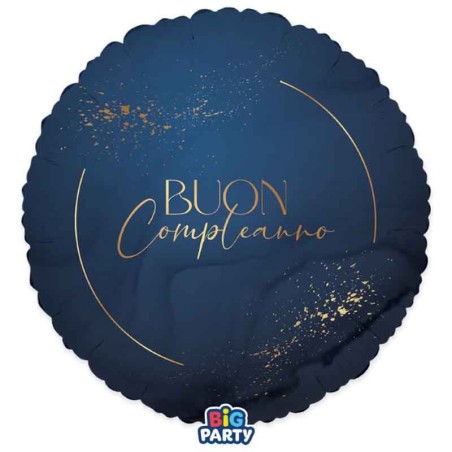 Palloncino in Foil 18" Buon Compleanno "Blue Navy" Buon Compleanno Blue Navy