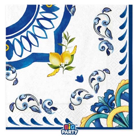 Tovagliolo di Carta 33x33cm con decoro Amalfi 16pz Amalfi