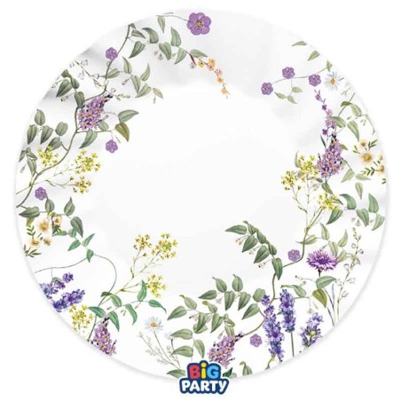 Piatto di Carta 25cm Giardino di Fiori "Flowers Garden" 6pz Flowers Garden