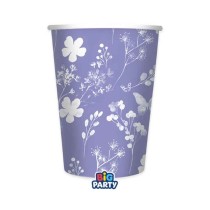 Bicchiere di Carta 250ml Fiori e Farfalle "Foliage Lilas" 6pz Foliage Lilas