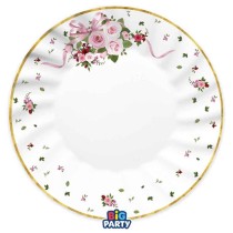 Piatto di Carta 25cm Bouquet di Rose "Pink Blossom" 6pz Pink Blossom