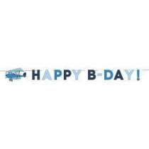Festone Happy Birthday "Little Plane" Aeroplano Arcobaleno e Nuvole "Happy Rainbow"