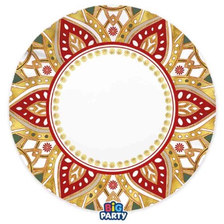Piatto di Carta 25cm Indiano "Delhi" 6pz Delhi