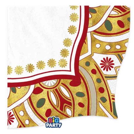 Tovagliolo di Carta 33x33cm decoro Indiano "Delhi" 16pz Delhi