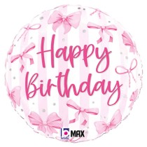 Palloncino in Foil 18" Happy Birthday Fiocchi Rosa Happy Birthday Grabo