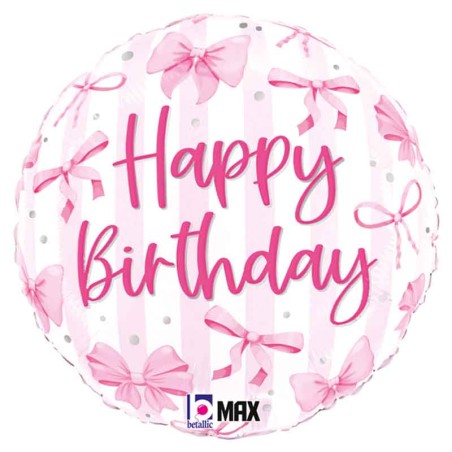 Palloncino in Foil 18" Happy Birthday Fiocchi Rosa Happy Birthday Grabo
