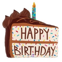 Palloncino in Foil 32" Super Shape Happy Birthday Torta al Cioccolato Happy Birthday Grabo