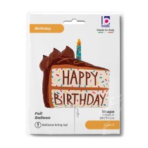 Palloncino in Foil 32" Super Shape Happy Birthday Torta al Cioccolato Happy Birthday Grabo
