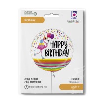 Palloncino in Foil 18" Happy Birthday Fenicottero Happy Birthday Grabo