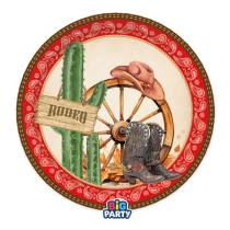 Piatto di Carta 18cm Country Western 6pz Festa Tema Country