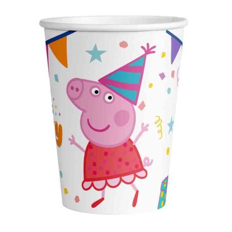 Bicchiere di Carta 250ml con Peppa Pig "Peppa's Party" 8pz Peppa Pig