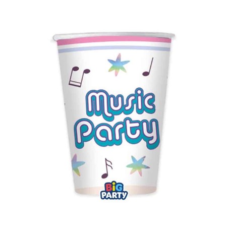 Bicchiere di Carta 250ml Musica "Music Party" 6pz Music Party