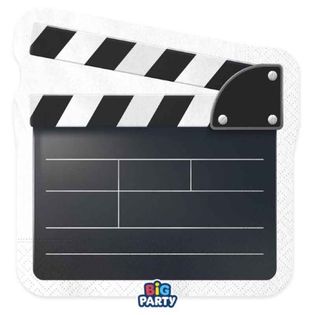 Tovagliolo di Carta 33x33cm Ciak Cinematografico 16pz Festa Tema Cinema