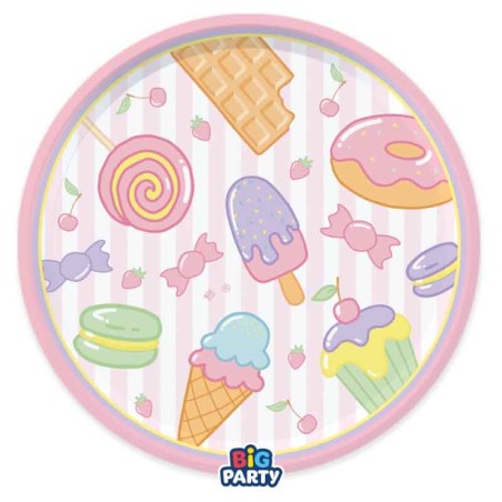 Piatto di Carta 22cm Dolci "Sweety" 6pz Dolci "Sweet"