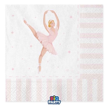 Tovagliolo di Carta 33x33cm Danza e Ballerina 16pz Festa Tema Danza e Ballerine