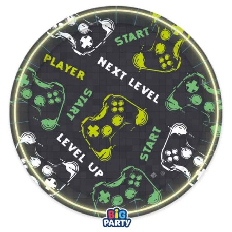 Piatto di Carta 22cm Videogame 6pz Videogame
