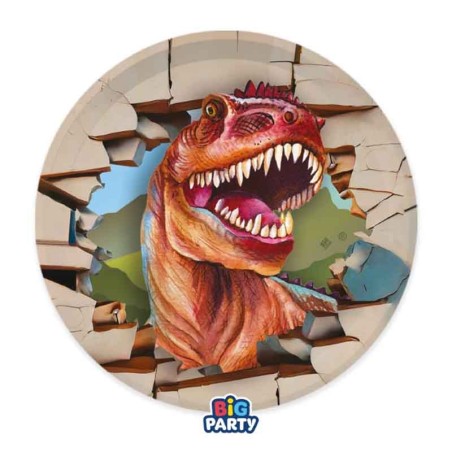 Piatto di Carta 18cm Dinosauro "Dinosaurs" 6pz Dinosauro "Dinosaurs"