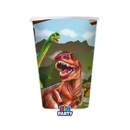 Bicchiere di Carta 250ml Dinosauro "Dinosaurs" 6pz Dinosauro "Dinosaurs"