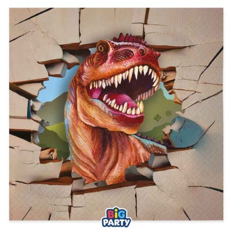 Tovagliolo di Carta 33x33cm Dinosauro "Dinosaurs" 16pz Dinosauro "Dinosaurs"
