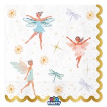 Tovagliolo di Carta 33x33cm Fatina "Fairy" 16pz Festa Tema Fata