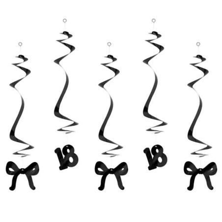 Swirl Pendenti Fiocchetto e N.18 "Elegant Milestone" 5pz Elegant Milestone Birthday