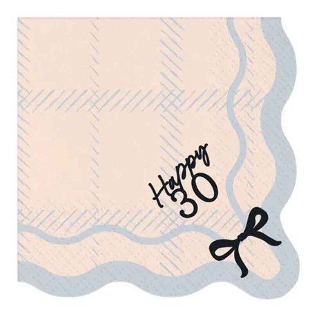 Tovagliolo di Carta 33x33cm Happy 30 "Elegant Milestone" 12pz Elegant Milestone Birthday