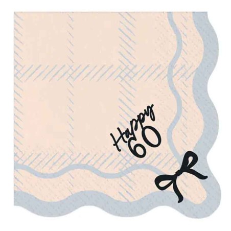 Tovagliolo di Carta 33x33cm Happy 60 "Elegant Milestone" 12pz Elegant Milestone Birthday