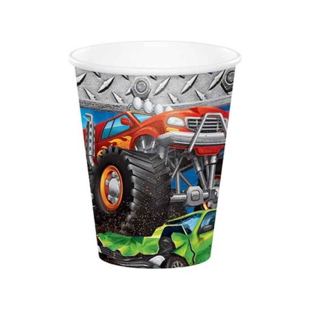 Bicchiere di Carta 250ml con Monster Truck Rally 8pz Monster Truck Rally