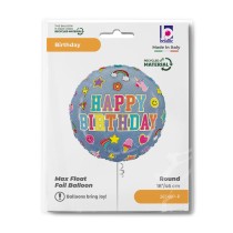 Palloncino in Foil 18" Happy Birthday effetto Jeans Happy Birthday Grabo