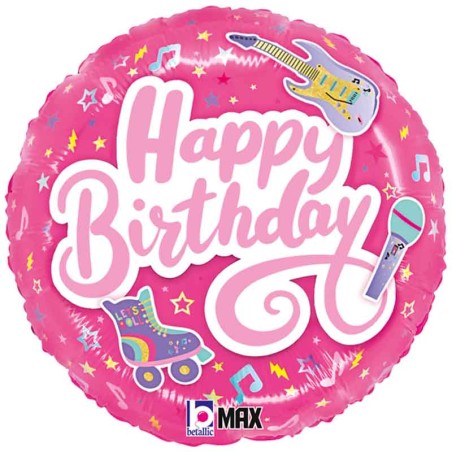 Palloncino in Foil 18" Happy Birthday Musica Happy Birthday Grabo