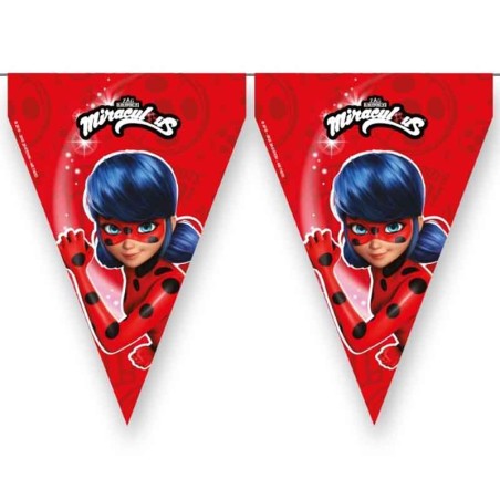 Festone Bandierina con Ladybug "Miraculous" 3mt Ladybug "Miraculous"