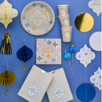 Piatto di Carta 23cm Fine del Ramadan "Eid Mubarak" 8pz Eid Mubarak