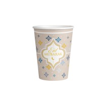 Bicchiere di Carta 250ml Fine del Ramadan "Eid Mubarak" 8pz Eid Mubarak