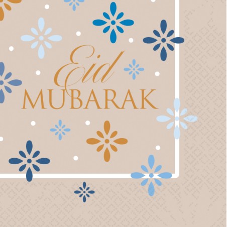 Tovagliolo di Carta 33x33cm Fine del Ramadan "Eid Mubarak" 16pz Eid Mubarak