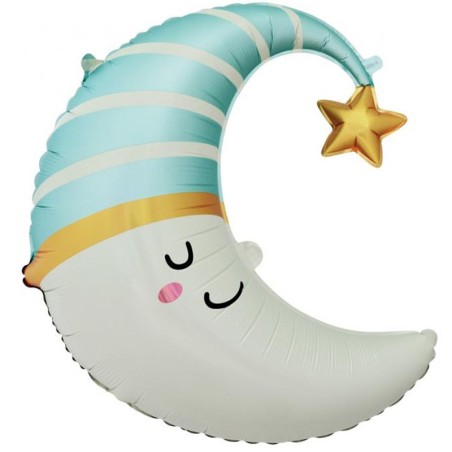 Palloncino in Foil 27" Super Shape Luna Celeste "Moon" Nascita e Battesimo