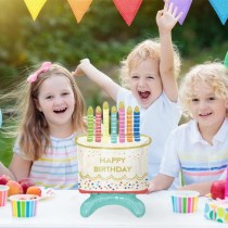 Palloncino in Foil 19" Standups Torta con Candeline "Happy Birthday" Standups ad Aria "No Elio"