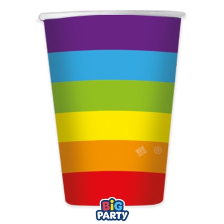 Bicchiere di Carta 250ml Arcobaleno "Rainbow Heart" 6pz Pride
