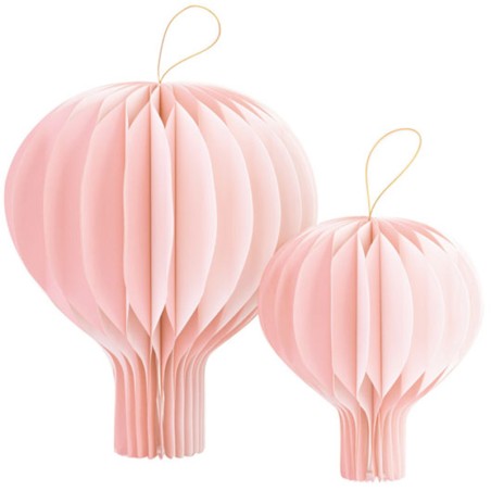 Decorazione di Carta a Nido d'Ape Mongolfiera Rosa 2pz Decorazioni Nido d'Ape