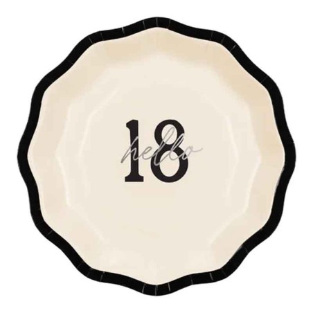 Piatto di Carta 18cm Hello 18 "Elegant Milestone" 6pz Elegant Milestone Birthday