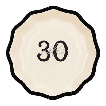 Piatto di Carta 18cm Hello 30 "Elegant Milestone" 6pz Elegant Milestone Birthday