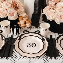 Piatto di Carta 18cm Hello 30 "Elegant Milestone" 6pz Elegant Milestone Birthday