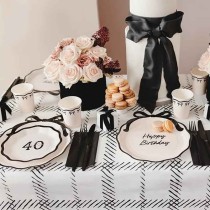 Piatto di Carta 18cm Hello 40 "Elegant Milestone" 6pz Elegant Milestone Birthday